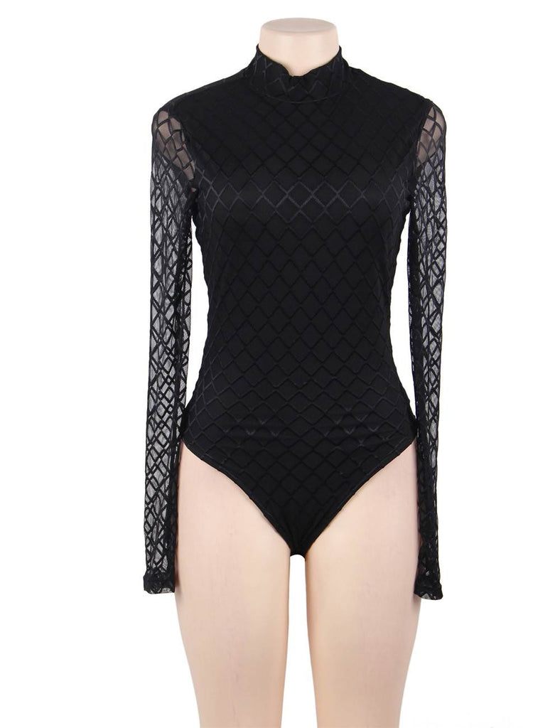 Plus Size Crotch Open Black Lace Mature Transparent Ladies Sexy Underwear
