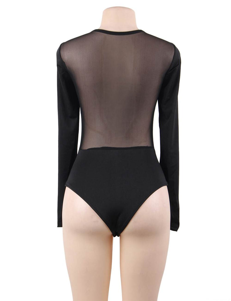 Plus Size Crotch Open Lace Wind button Mature Transparent Sexy Underwear