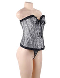 New Online Sexy Silvery Floral Corset Top WITH FARAWLAYA
