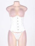 New White Strapless Lace Corset Top with Panty