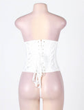 New White Strapless Lace Corset Top with Panty