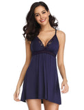 Stretchy Deep V-neck Modal Nightdress with G String