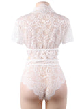 Naughty Sexy Girls High Waist White Full Lace Bra Panty Underwear