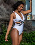 White Simple Sexy Summer Women‘s One Piece Swimsuit