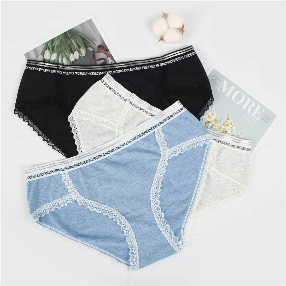 New Comfort Ultra-Soft Lace Edge Ladies Cotton Underwear