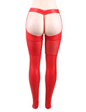 Black & Red Sexy Faux Leather Stockings