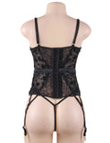 Plus Size With Farawlaya Exquisite Lace Garter Lingerie With Underwire