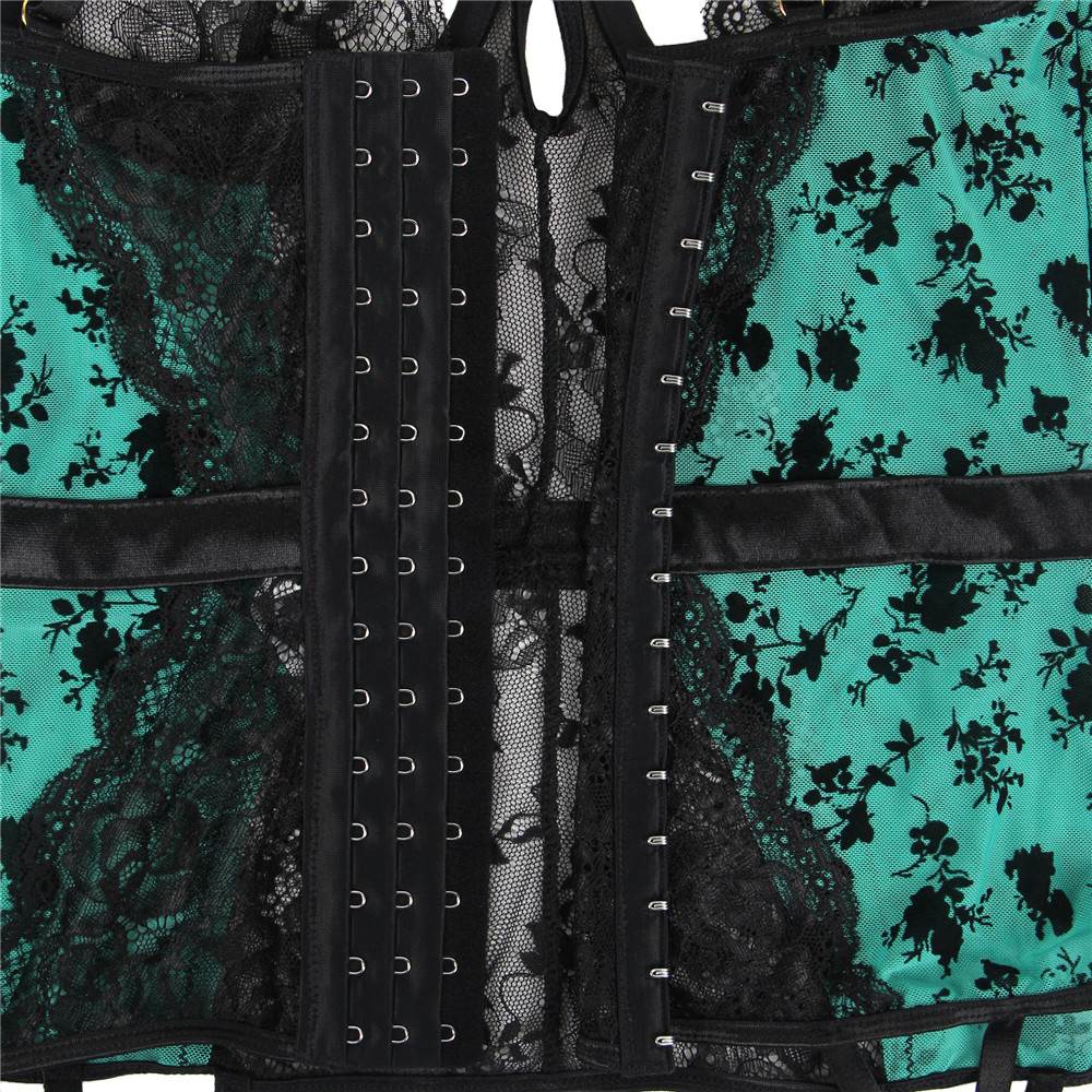 Plus Size With Farawlaya Exquisite Lace Garter Lingerie With Underwire