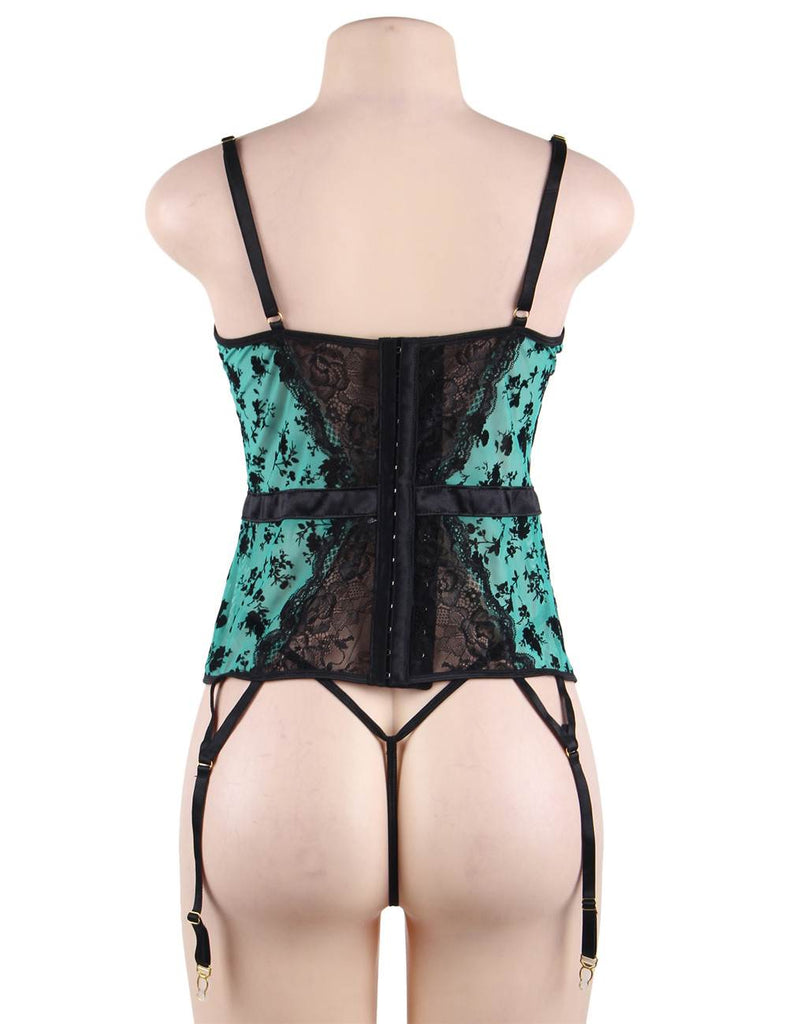 Plus Size With Farawlaya Exquisite Lace Garter Lingerie With Underwire