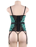 Plus Size With Farawlaya Exquisite Lace Garter Lingerie With Underwire