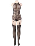 Split Long Sleeve Sexy Fishnet BodyStocking