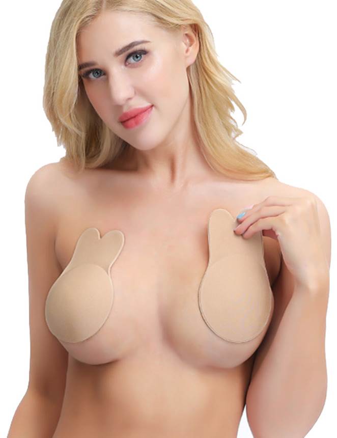 New Strapless Women Rabbit Ear Breast Lift Up Invisible Self Adhesive Nipple Covers