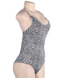 Plus Size Charming Leopard Egypt Design Sling Bodysuit
