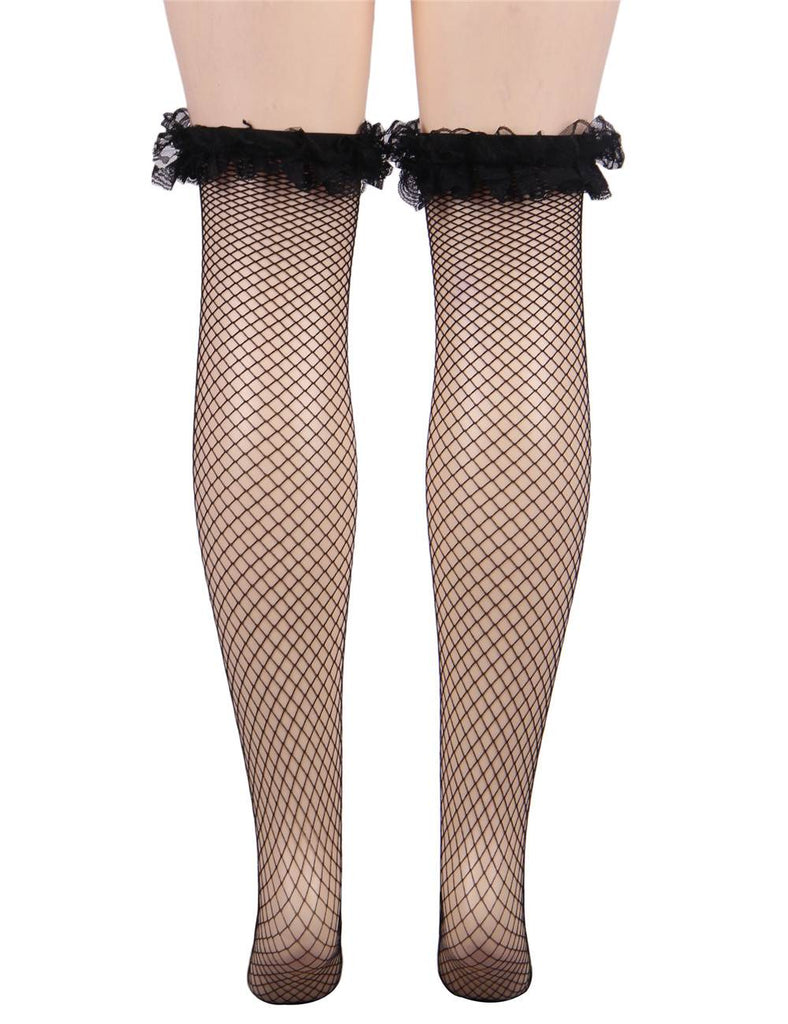 Fishnet Lace Up Stockings