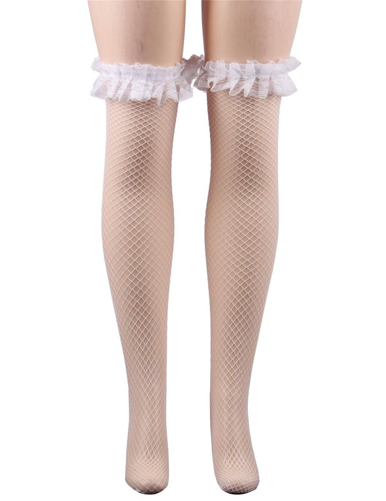 Fishnet Lace Up Stockings