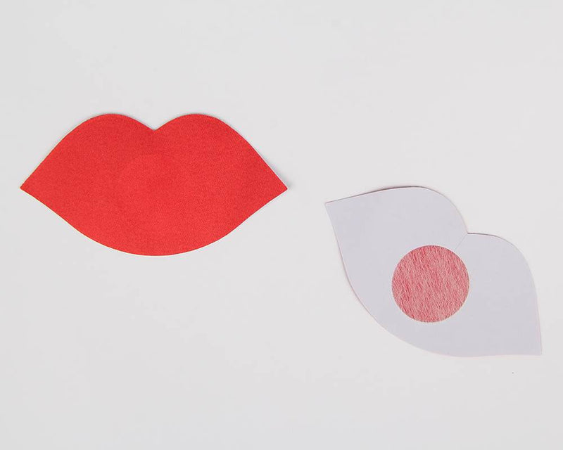 Red Lip Shaped Nipple Cover With Farawlaya
