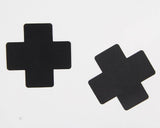 10 Pairs in One Bag Black Cross Nipple Hiding Stickers