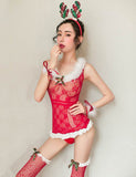 Red Christmas Plush Decoration Costume Babydoll