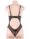 New Black & Red Open Cup Crotchless One-piece Teddy