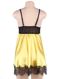 Satin Eyelash Lace Stitching Sexy Babydoll Egypt With Eyepatch