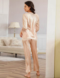 High Quality Long Sleeve Silk Pajama Egypt Set Two Piece Set in