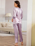 High Quality Long Sleeve Silk Pajama Egypt Set Two Piece Set in