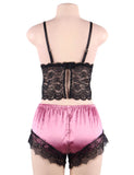 Lace Silk Camisole Home Casual Red Pajamas Set