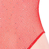 New Long Sleeve Fishnet Off-the-shoulder Sparkle Bodysuit