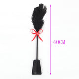Leather Slapper Feather Whip Racket Tease Play Adult Couple Game Toy BDSM