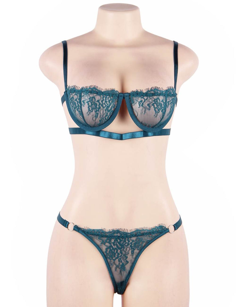 New High Quality Beautiful Lingerie Lace Bra Set With Steel ring