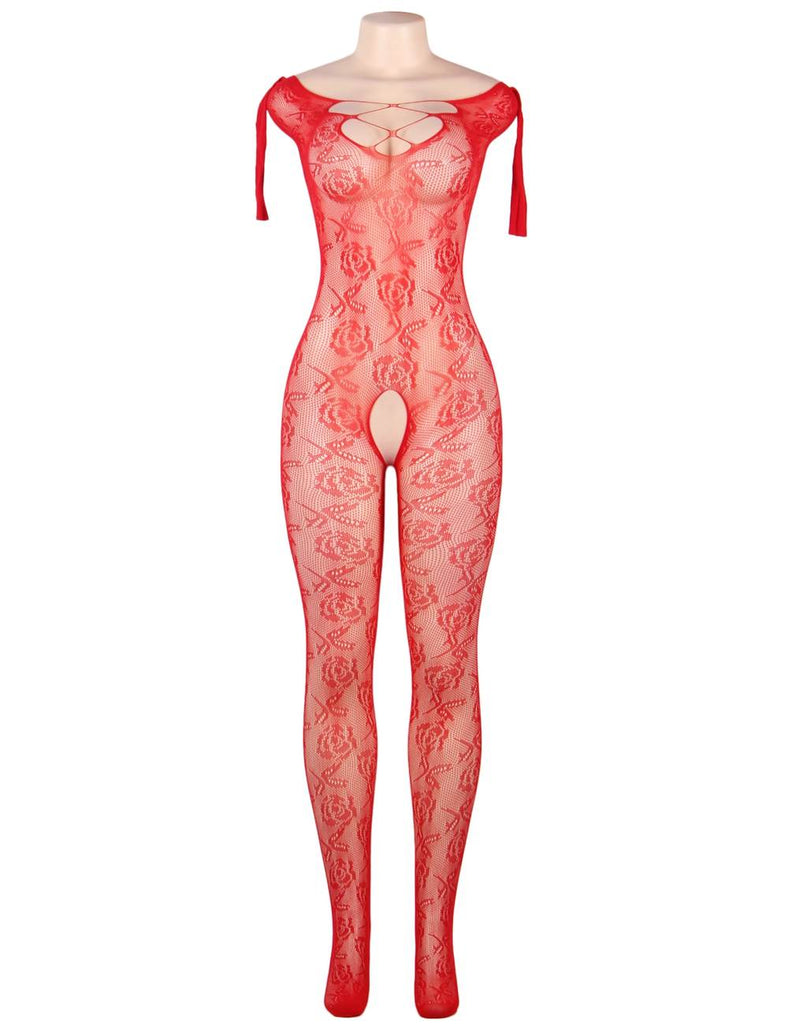New Open Crotch Pattern Lace Bodystockings