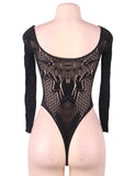 New Long Sleeve Fishnet Off-the-shoulder Bodysuit