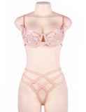 Elegant Embroidery Fashion Bra Set With Steel Ring