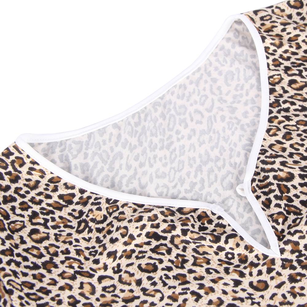 LEOPARD LONG SLEEVE NIGHTGOWN