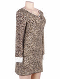 LEOPARD LONG SLEEVE NIGHTGOWN