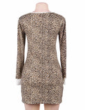 LEOPARD LONG SLEEVE NIGHTGOWN
