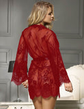 Eyelash Black Lace Sleepwear Gown