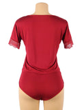Wine & Black Sexy Fashion Cotton High Quality Women Pajama Sets With Farawlaya