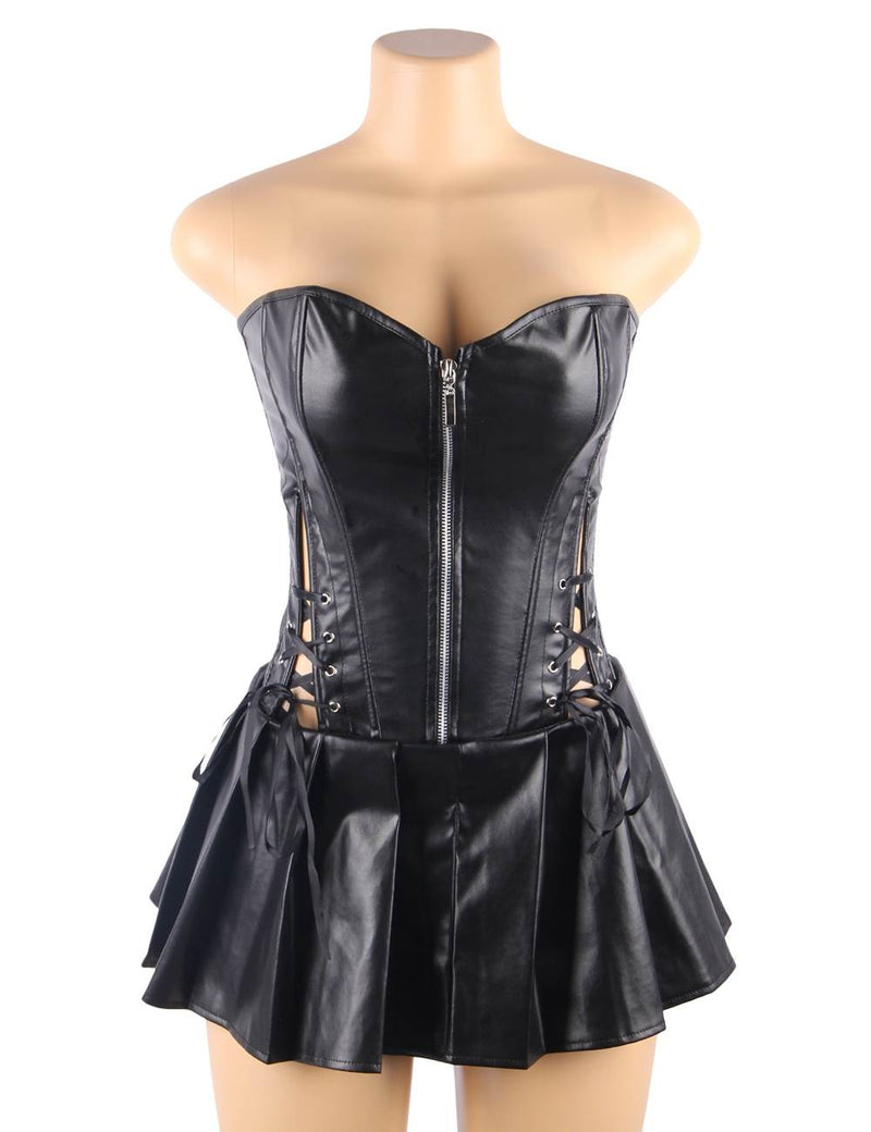 New Leather corset with dress