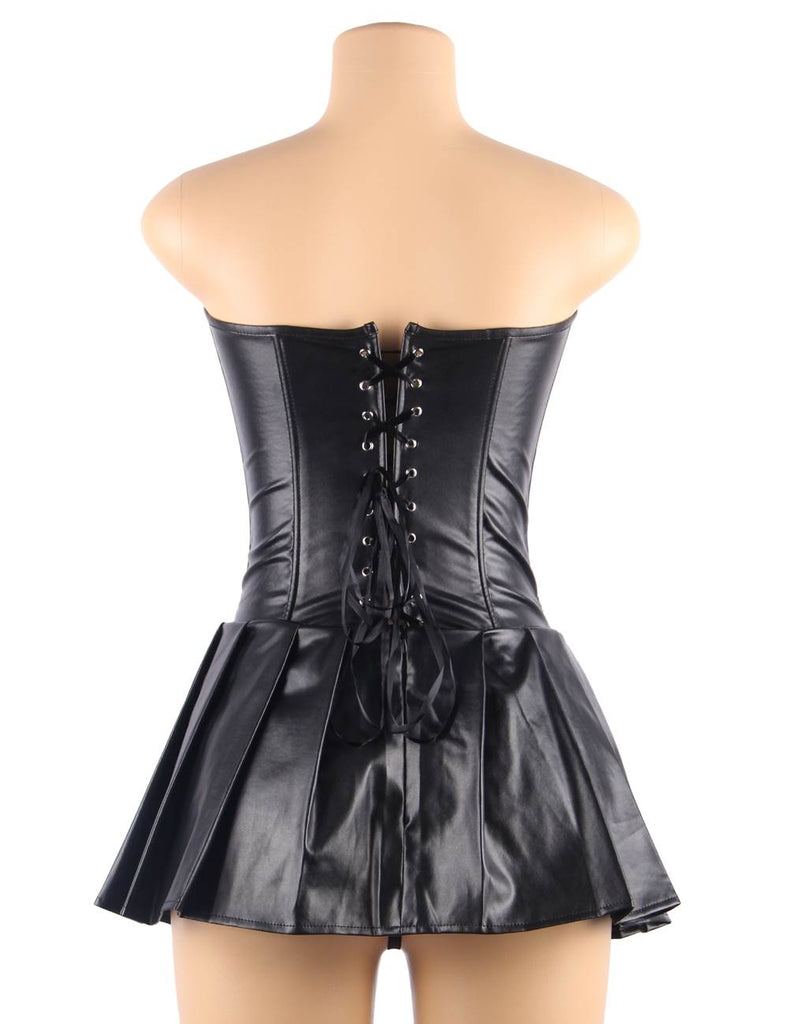 New Leather corset with dress