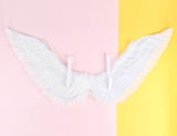Angel Feather Wings Decoration White & Black Lace Sexy Bodysuit