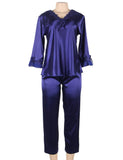 High Quality Long Sleeve Silk Pajama Egypt Set Two Piece Set in