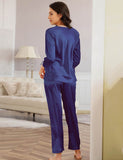 High Quality Long Sleeve Silk Pajama Egypt Set Two Piece Set in