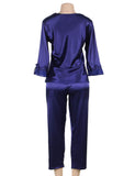 High Quality Long Sleeve Silk Pajama Egypt Set Two Piece Set in