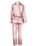 Long Sleeve Silk Pajamas Set Two Piece Set