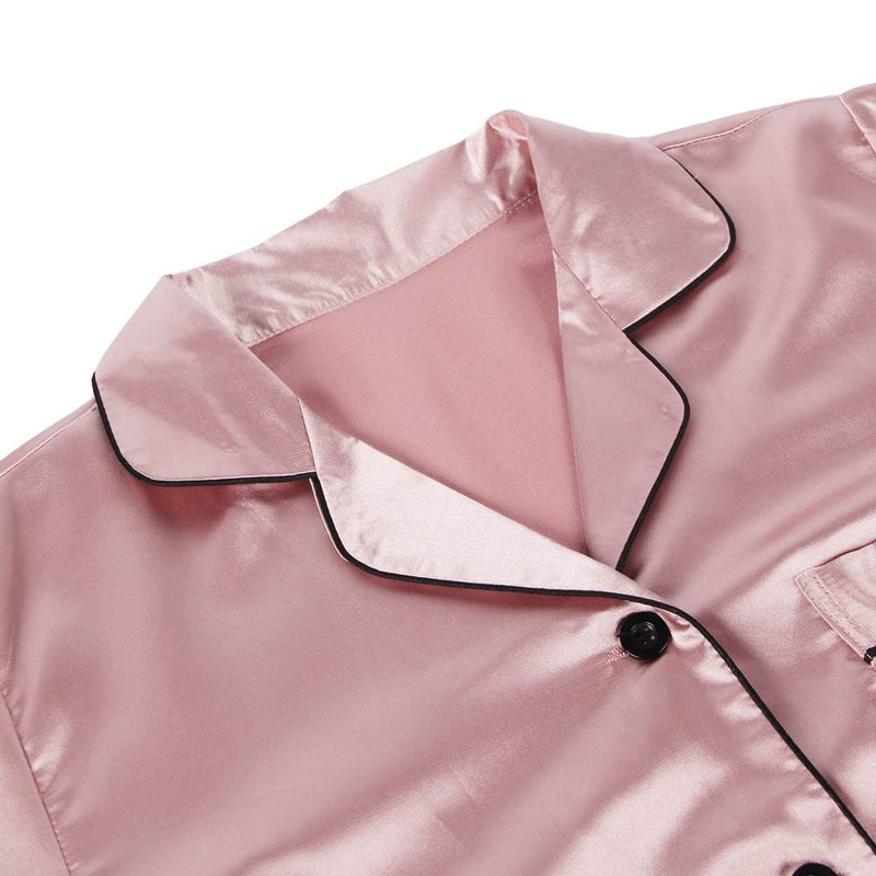 Long Sleeve Silk Pajamas Set Two Piece Set