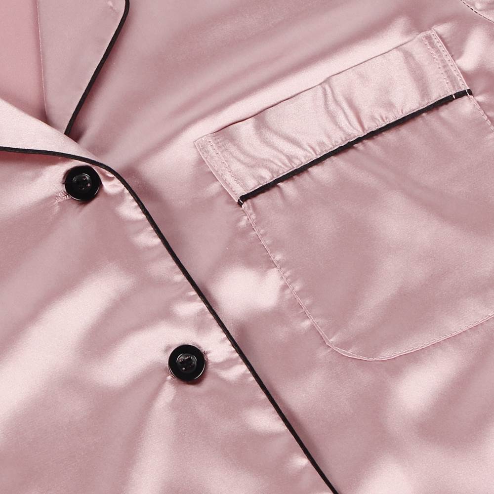 Long Sleeve Silk Pajamas Set Two Piece Set