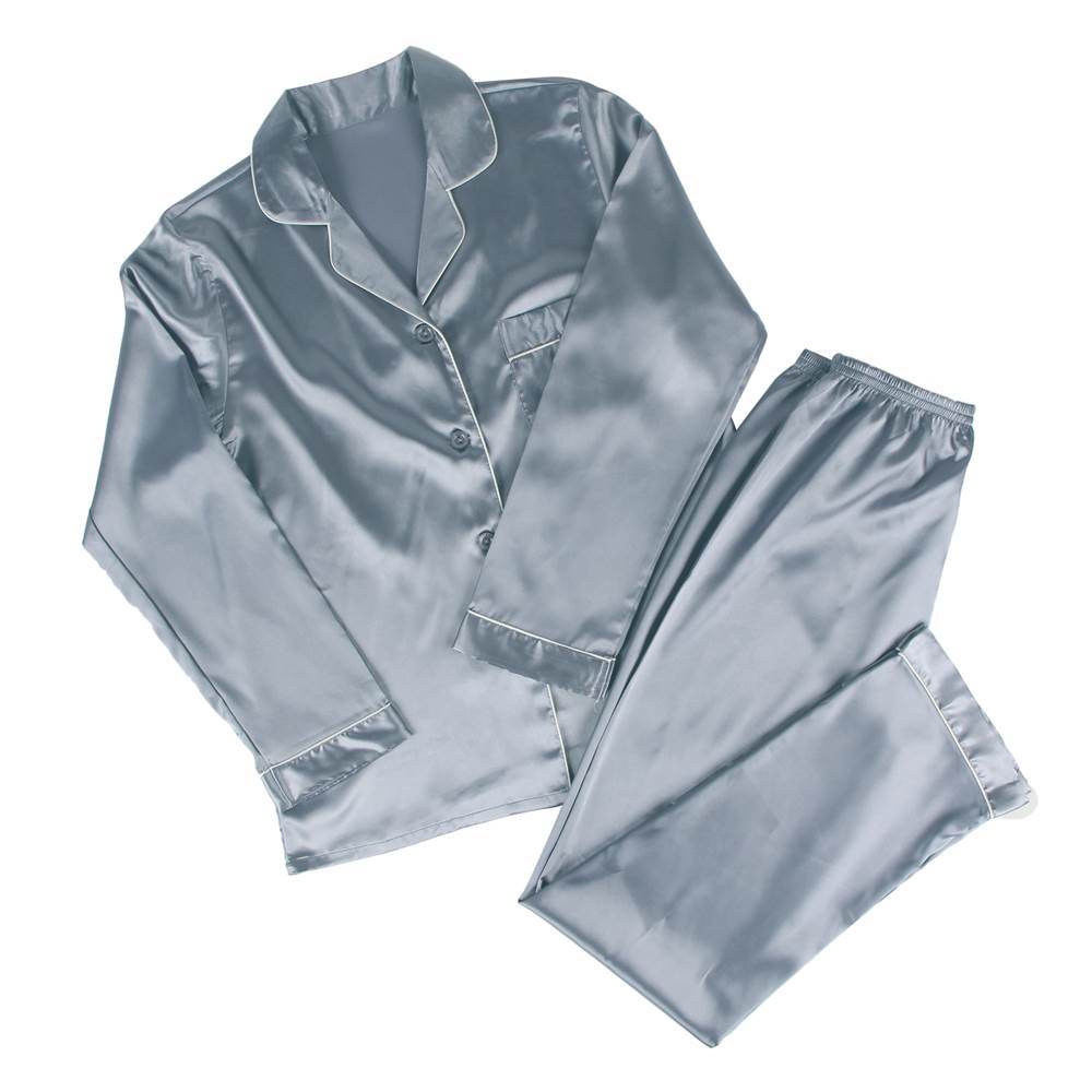 Long Sleeve Silk Pajamas Set Two Piece Set