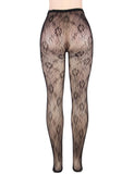 Black Sexy Floral Fishnet Pantyhose
