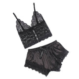 Lace Silk Camisole Home Casual Red Pajamas Set